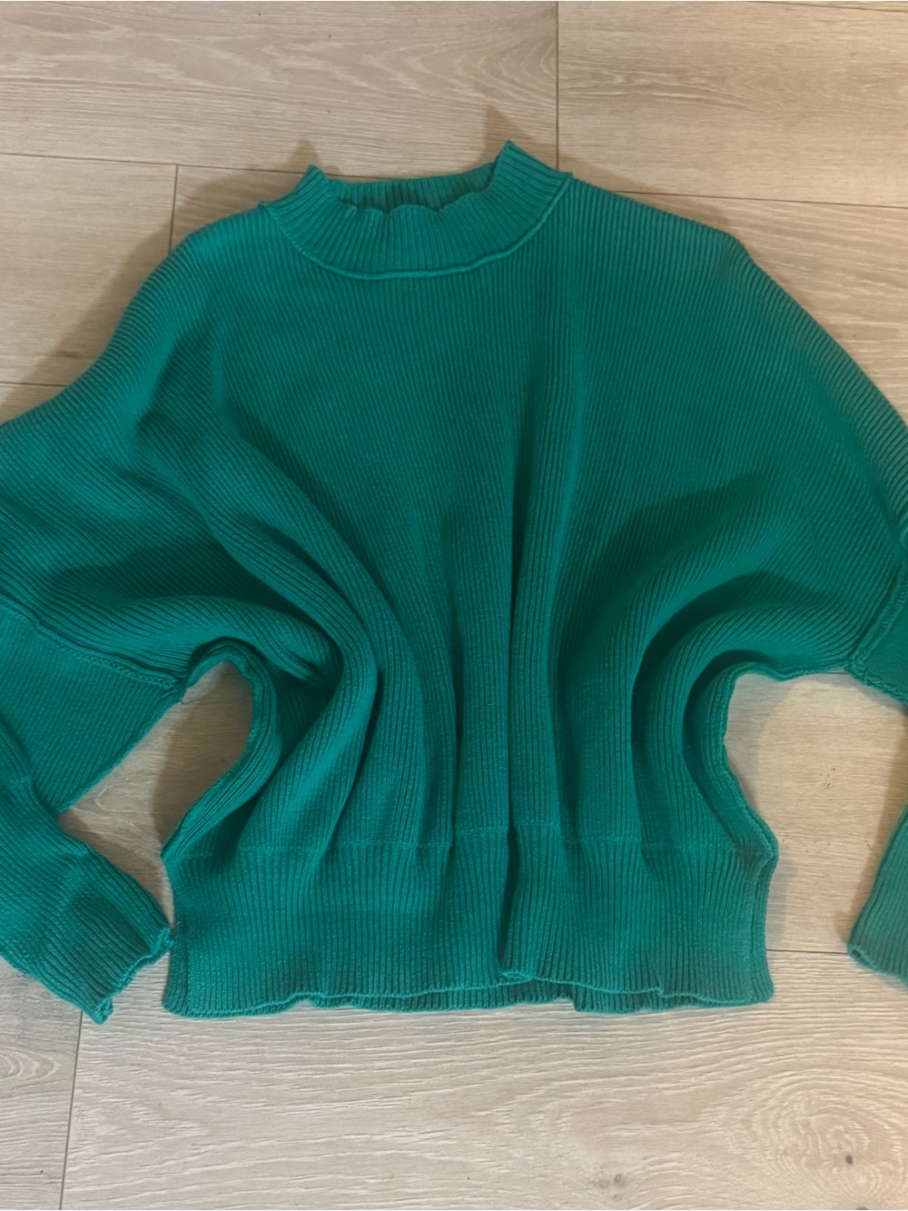 Zenana Outfitters Emerald Ribbed Mock Neck Sweater